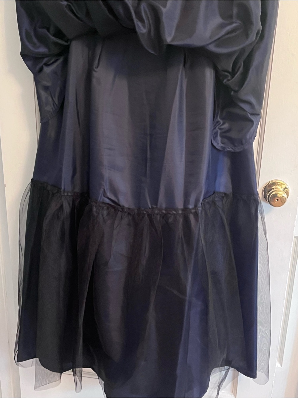 Jessica Howard Navy Satin Skirt with  Lace Bodice Maxi Dress - Picture 8 of 11